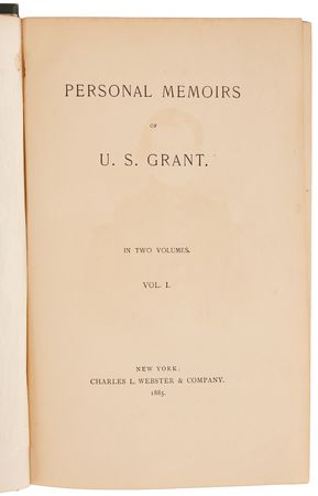 Lot #45 U. S. Grant: Personal Memoirs of U. S. Grant (First Edition) - Image 2