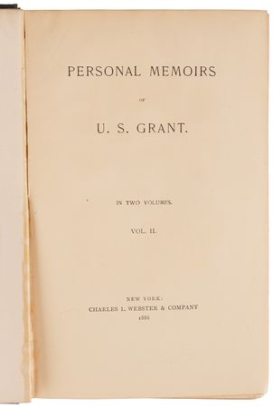 Lot #45 U. S. Grant: Personal Memoirs of U. S. Grant (First Edition) - Image 3
