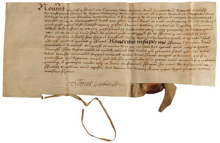 Lot #357 Thomas Wyatt Document Signed - Excessively Rare Autograph of the 16th-Century English Poet, Who Introduced the Sonnet to English Literature - Image 1