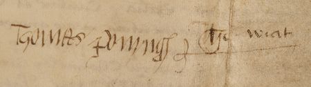 Lot #357 Thomas Wyatt Document Signed - Excessively Rare Autograph of the 16th-Century English Poet, Who Introduced the Sonnet to English Literature - Image 2