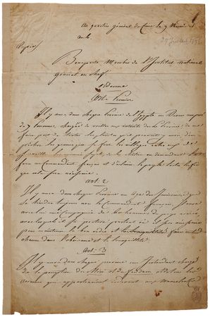 Lot #175 Napoleon Document Signed, Establishing the Administrative Structure of Occupied Egypt - Image 1