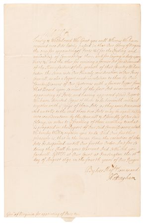 Lot #92 Queen Mary II Letter Signed to Edmund Andros, Colonial Governor of Virginia, Regarding Economic Acts - Image 1