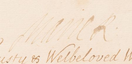 Lot #92 Queen Mary II Letter Signed to Edmund Andros, Colonial Governor of Virginia, Regarding Economic Acts - Image 2