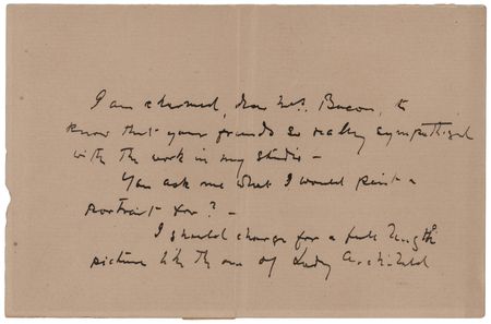 Lot #292 James Abbott McNeil Whistler Autograph Letter Signed: 