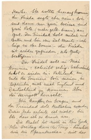 Lot #378 D. H. Lawrence Partial Autograph Letter Signed to His Mother-in-Law - Image 2