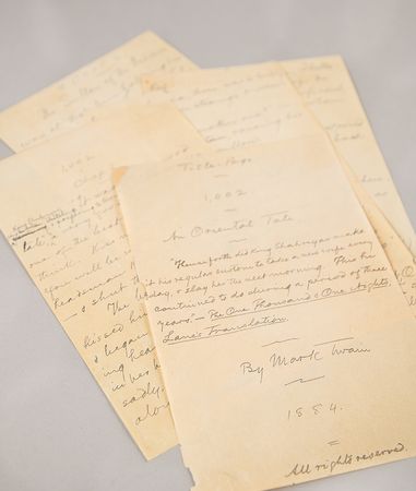 Lot #330 Samuel Clemens Partial Autograph Manuscript Signed for '1,002nd Arabian Night,' completed during the same summer as Huckleberry Finn - Image 1