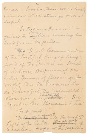 Lot #330 Samuel Clemens Partial Autograph Manuscript Signed for '1,002nd Arabian Night,' completed during the same summer as Huckleberry Finn - Image 4