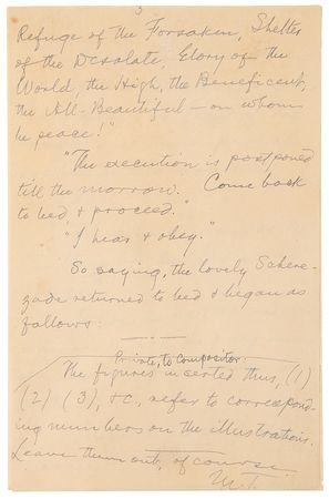 Lot #330 Samuel Clemens Partial Autograph Manuscript Signed for '1,002nd Arabian Night,' completed during the same summer as Huckleberry Finn - Image 5