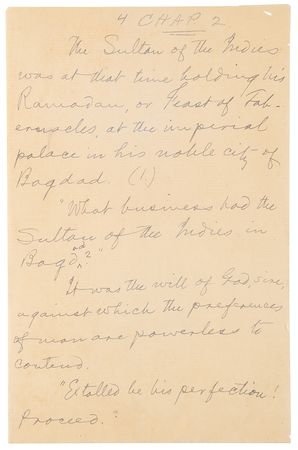Lot #330 Samuel Clemens Partial Autograph Manuscript Signed for '1,002nd Arabian Night,' completed during the same summer as Huckleberry Finn - Image 6