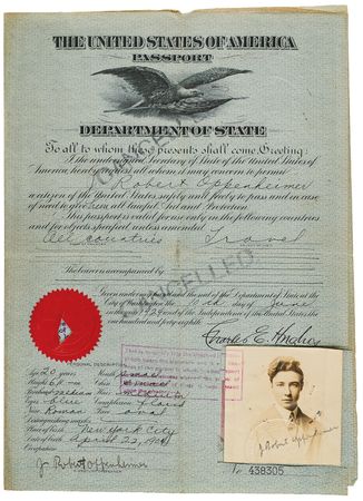 Lot #113 Robert Oppenheimer Historic Twice-Signed U.S. Passport (1924) - The 20-Year-Old Harvard Graduate Travels to Europe to Start His Pivotal Studies at Cambridge and Göttingen - Image 1