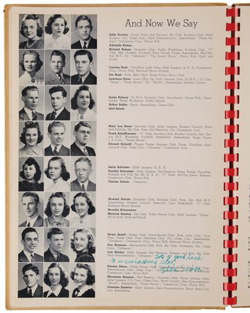 Lot #318 Charles Schulz 1940 Saint Paul Central High School Yearbook - Image 2