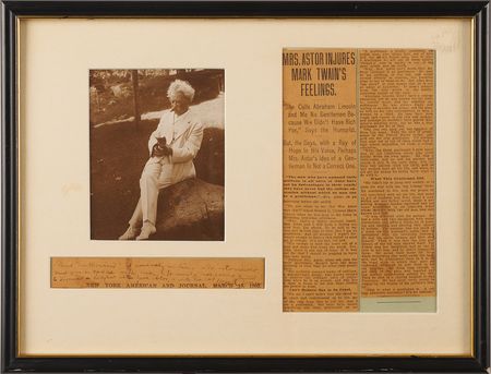 Lot #331 Samuel L. Clemens Autograph Note Signed: 