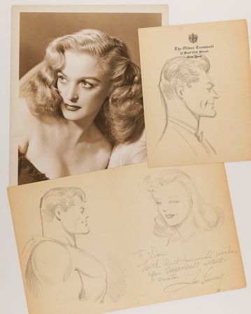 Lot #301 Joe Shuster Original Sketches of Superman, Clark Kent, Lois Lane, and Jimmy Olsen - Image 1
