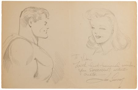 Lot #301 Joe Shuster Original Sketches of Superman, Clark Kent, Lois Lane, and Jimmy Olsen - Image 3