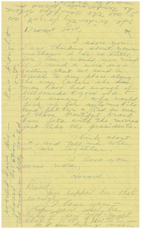 Lot #102 Howard Hughes Autograph Letter Signed to His Wife, Jean Peters, Offering Her Mother a ride on 