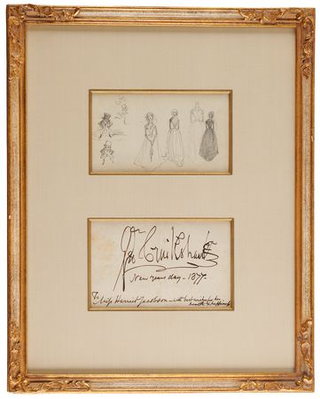 Lot #266 George Cruikshank Signature and Sketches - Image 1