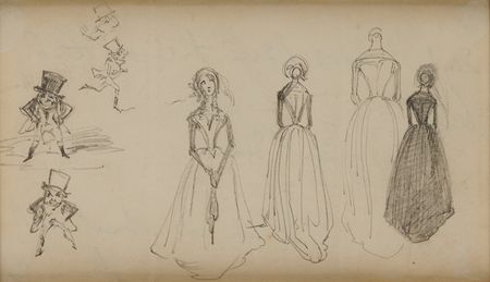 Lot #266 George Cruikshank Signature and Sketches - Image 2