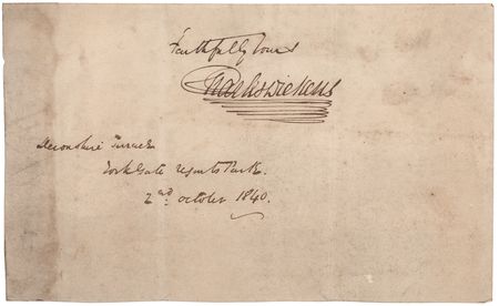 Lot #366 Charles Dickens Signature