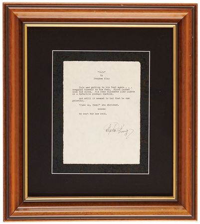 Lot #376 Stephen King Signed Souvenir Typescript from Cujo - Image 1