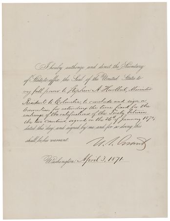 Lot #9 President U. S. Grant Seeks a Canal