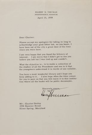 Lot #74 Harry S. Truman Typed Letter Signed and Signed Program - Image 3