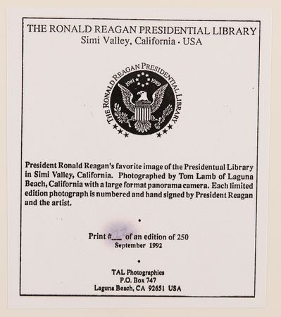 Lot #65 Ronald Reagan Signed Photographic Print (Ltd. Ed. #122/250) - 20? x 11.5? - Image 4