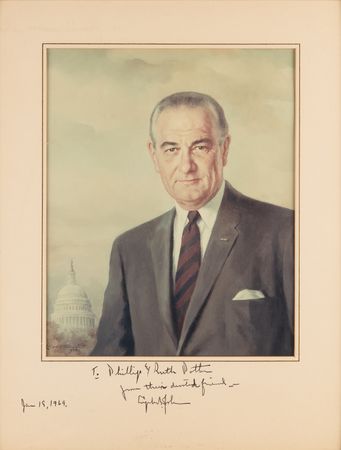 Lot #48 Lyndon B. Johnson (2) Signed Items as President - Typed Letter and Portrait Photograph - Image 3