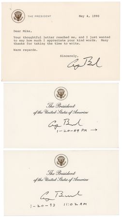 Lot #23 George Bush (3) Signed Items