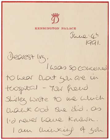 Lot #90 Princess Diana Autograph Letter Signed - Image 1