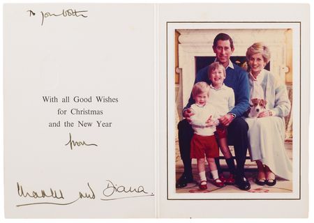 Lot #154 Princess Diana and King Charles III Signed Christmas Card (1986) - Image 1