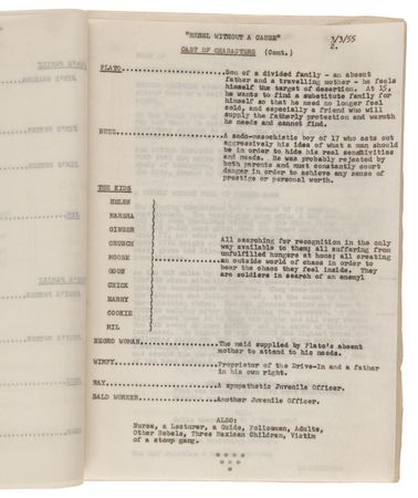 Lot #524 Rebel Without a Cause Archive with (400+) Early Draft Pages and Scenes, Highlighted by (95) Pages of Stewart Stern?s Original Handwritten First Draft Screenplay - Image 18