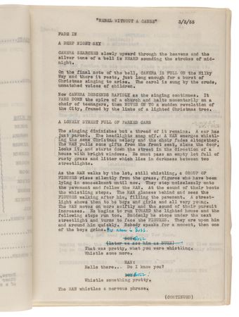 Lot #524 Rebel Without a Cause Archive with (400+) Early Draft Pages and Scenes, Highlighted by (95) Pages of Stewart Stern?s Original Handwritten First Draft Screenplay - Image 19