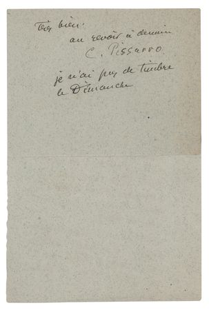Lot #249 Camille Pissarro Autograph Letter Signed - Image 2