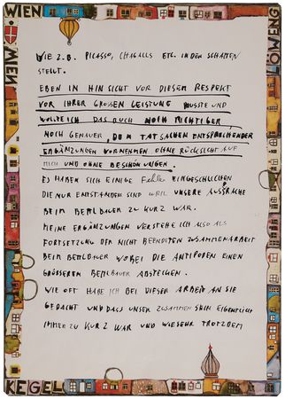 Lot #277 Friedensreich Hundertwasser Autograph Letter Signed to His Editors: 