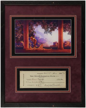 Lot #284 Maxfield Parrish Signed Check - Image 1