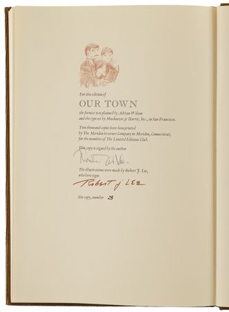 Lot #391 Thornton Wilder Signed Book - Our Town (Ltd. Ed. #28/2000) - Image 4