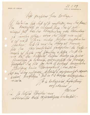 Lot #115 Sigmund Freud Autograph Letter Signed on the First Psychoanalytic Journal and Its Editor, Carl Jung - Image 1
