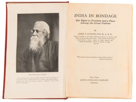 Lot #96 Mohandas Gandhi and Charlie Chaplin Signed Book - India in Bondage - Image 5