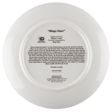 Lot #454 Beatles: Ringo Starr Signed Collector Plate (Artist Proof) - Image 4