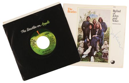 Lot #424 Beatles: John Lennon Signed 45 RPM Single Record - 'The Ballad of John and Yoko' - Image 1