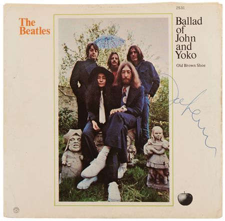 Lot #424 Beatles: John Lennon Signed 45 RPM Single Record - 'The Ballad of John and Yoko' - Image 2