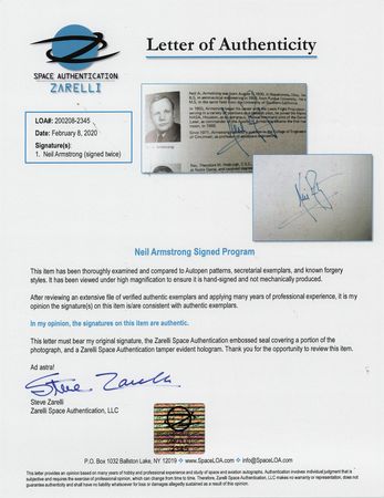 Lot #209 Neil Armstrong Twice-Signed Program - Image 6