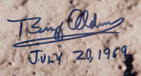 Lot #195 Buzz Aldrin Signed Oversized Photograph - Image 3