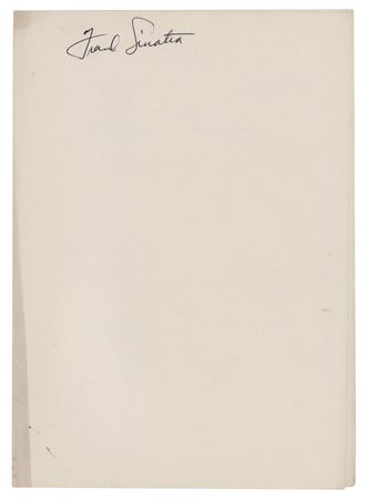 Lot #632 Frank Sinatra Signature - Image 1