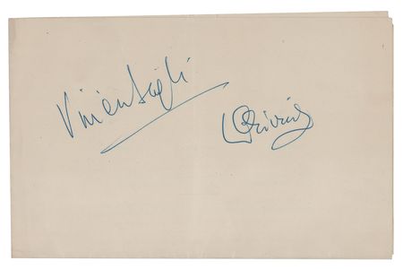 Lot #600 Vivien Leigh and Laurence Olivier Signatures - Image 1