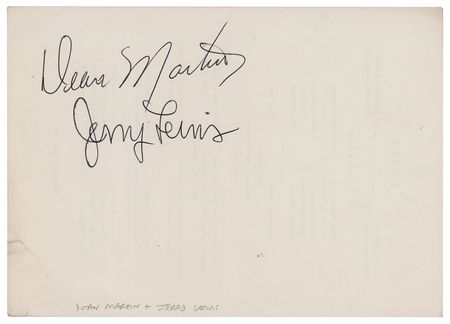 Lot #604 Dean Martin and Jerry Lewis Signatures - Image 1