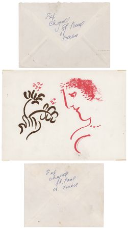 Lot #263 Marc Chagall Autograph Letter Signed and (2) Hand-Addressed Mailing Envelopes - Image 2