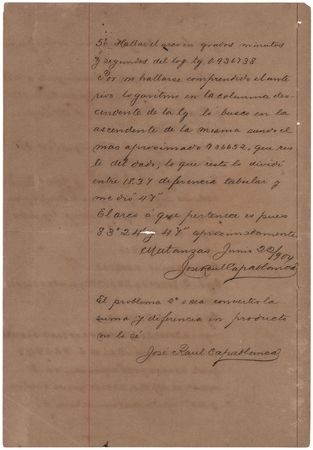 Lot #664 Jose Raul Capablanca Autograph Mathematical Manuscript - Image 3