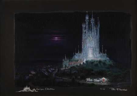 Lot #297 Cinderella: 'The Glass Castle' Deluxe Hand-Embellished Chiarograph Print by Peter and Harrison Ellenshaw - Image 2