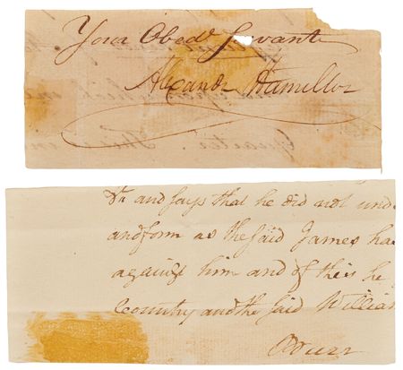 Lot #79 Alexander Hamilton and Aaron Burr Signatures - Image 1